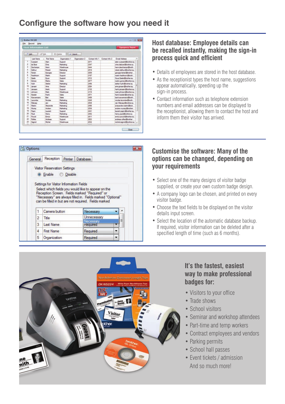 Configure the software how you need it | Brother VM-100 User Manual | Page 6 / 8