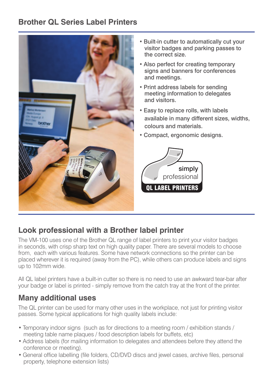 Many additional uses | Brother VM-100 User Manual | Page 7 / 8