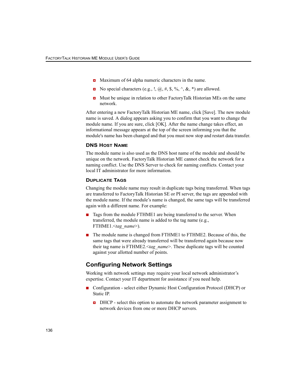 Configuring network settings | Rockwell Automation 1756-HIST2G FactoryTalk Historian ME 2.2  User Manual | Page 146 / 330