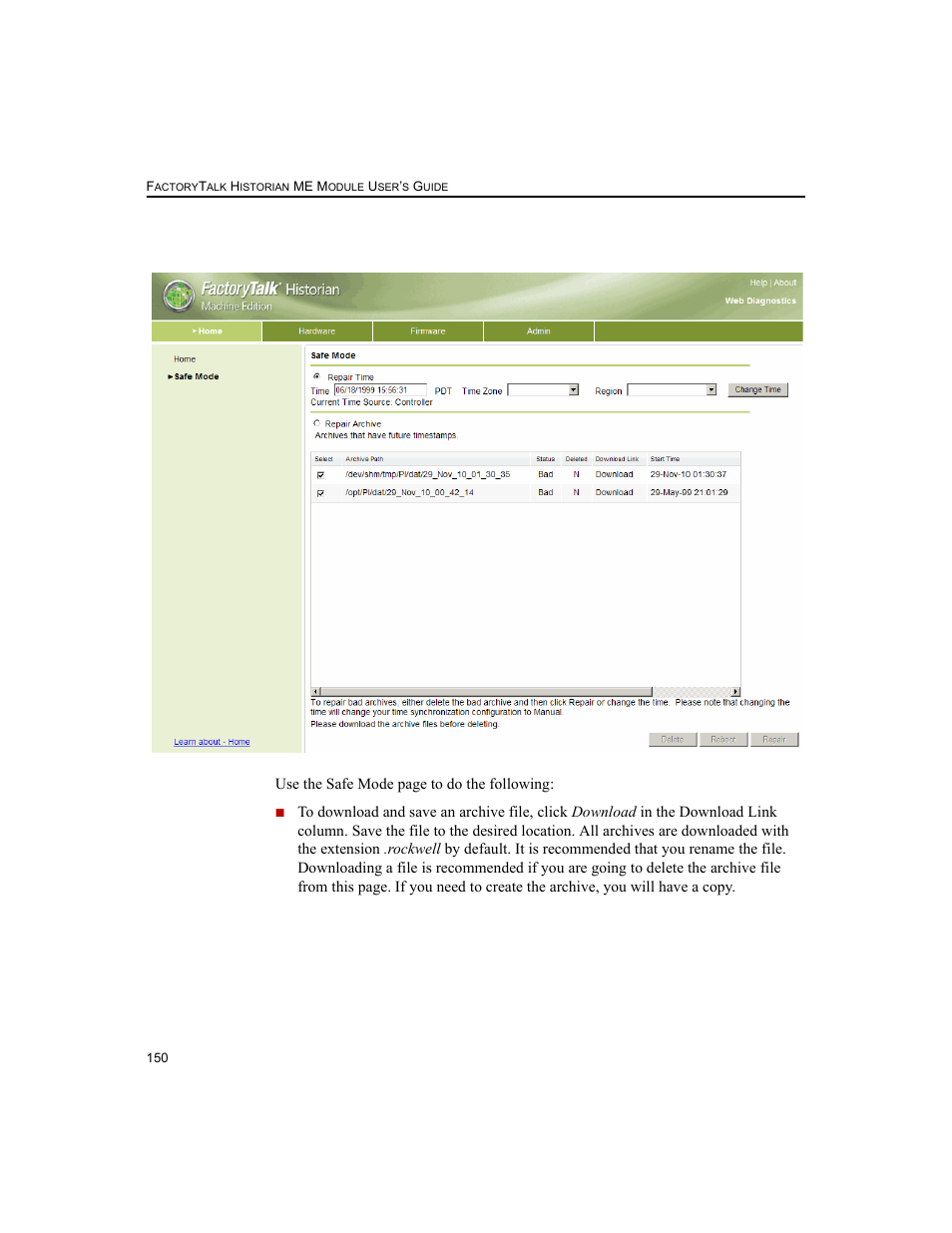 Rockwell Automation 1756-HIST2G FactoryTalk Historian ME 2.2  User Manual | Page 160 / 330