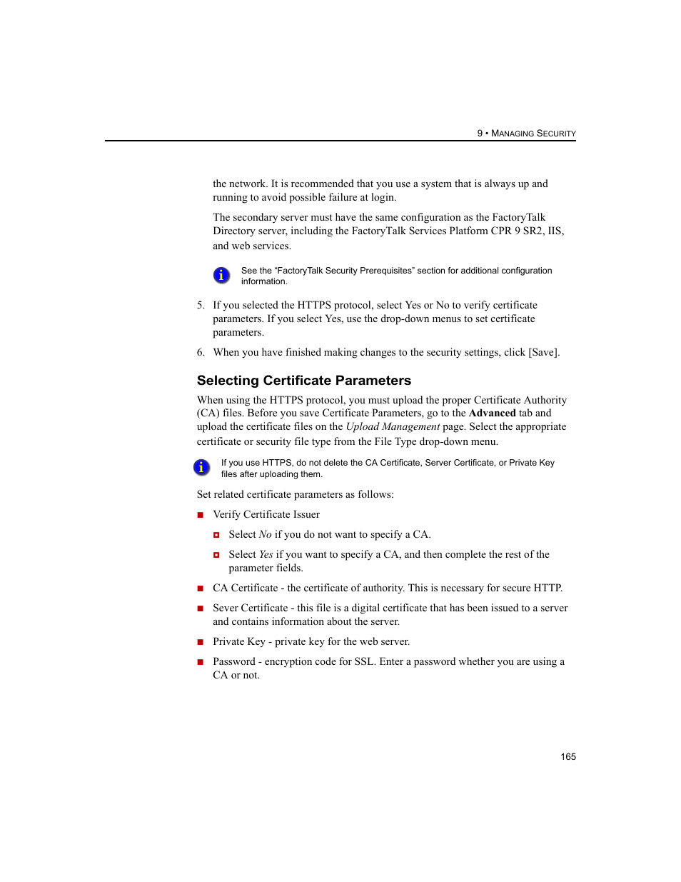 Selecting certificate parameters | Rockwell Automation 1756-HIST2G FactoryTalk Historian ME 2.2  User Manual | Page 175 / 330