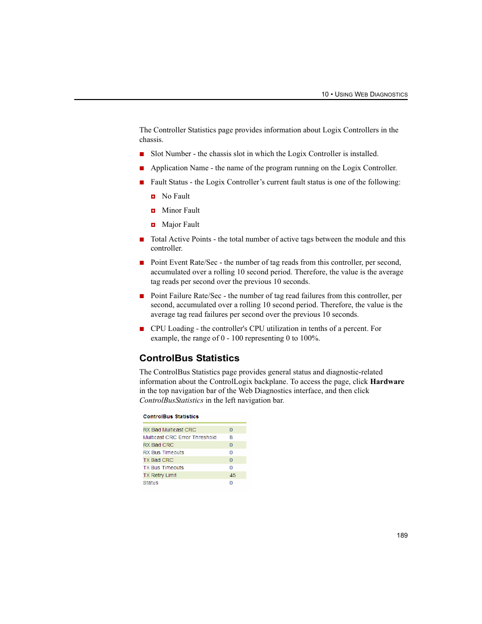 Controlbus statistics | Rockwell Automation 1756-HIST2G FactoryTalk Historian ME 2.2  User Manual | Page 199 / 330