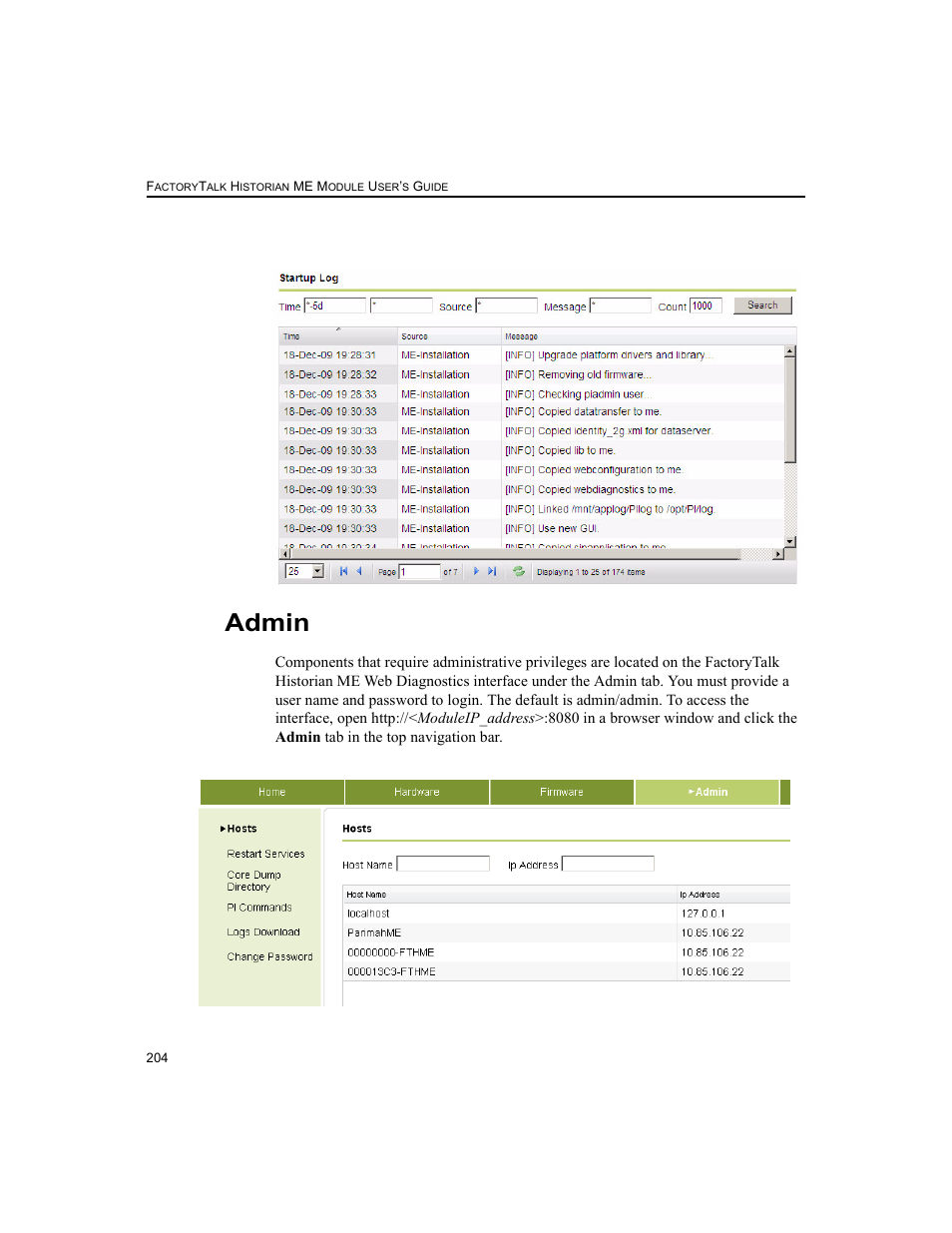 Admin | Rockwell Automation 1756-HIST2G FactoryTalk Historian ME 2.2  User Manual | Page 214 / 330