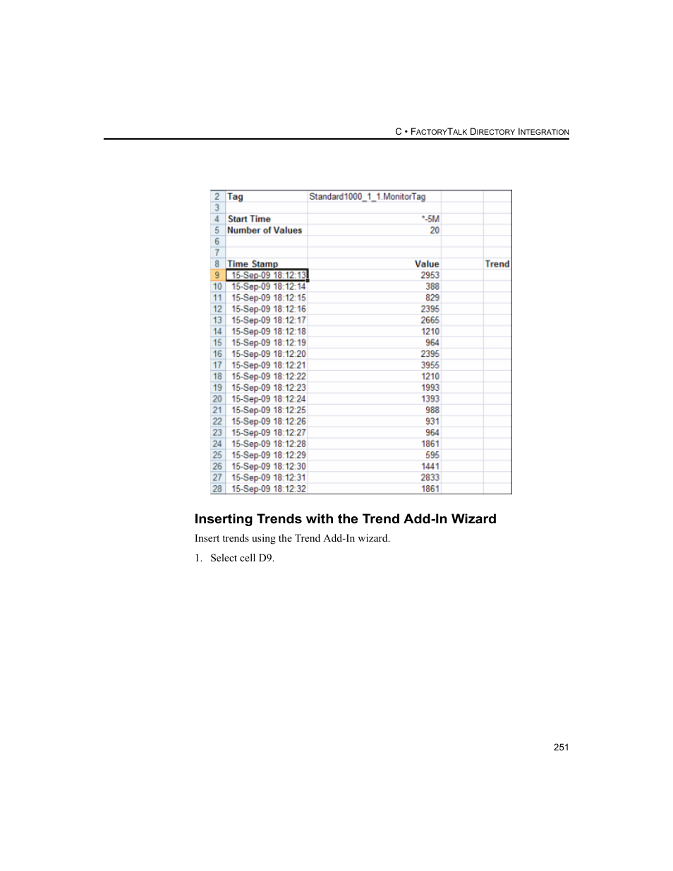 Inserting trends with the trend add-in wizard | Rockwell Automation 1756-HIST2G FactoryTalk Historian ME 2.2  User Manual | Page 261 / 330