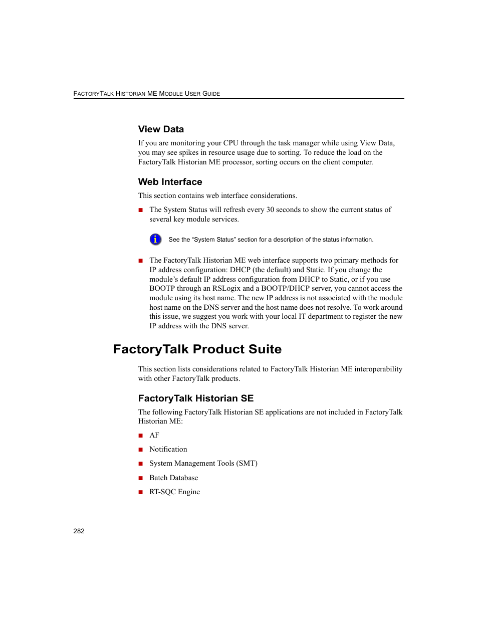View data, Web interface, Factorytalk product suite | Factorytalk historian se, View data web interface | Rockwell Automation 1756-HIST2G FactoryTalk Historian ME 2.2  User Manual | Page 292 / 330