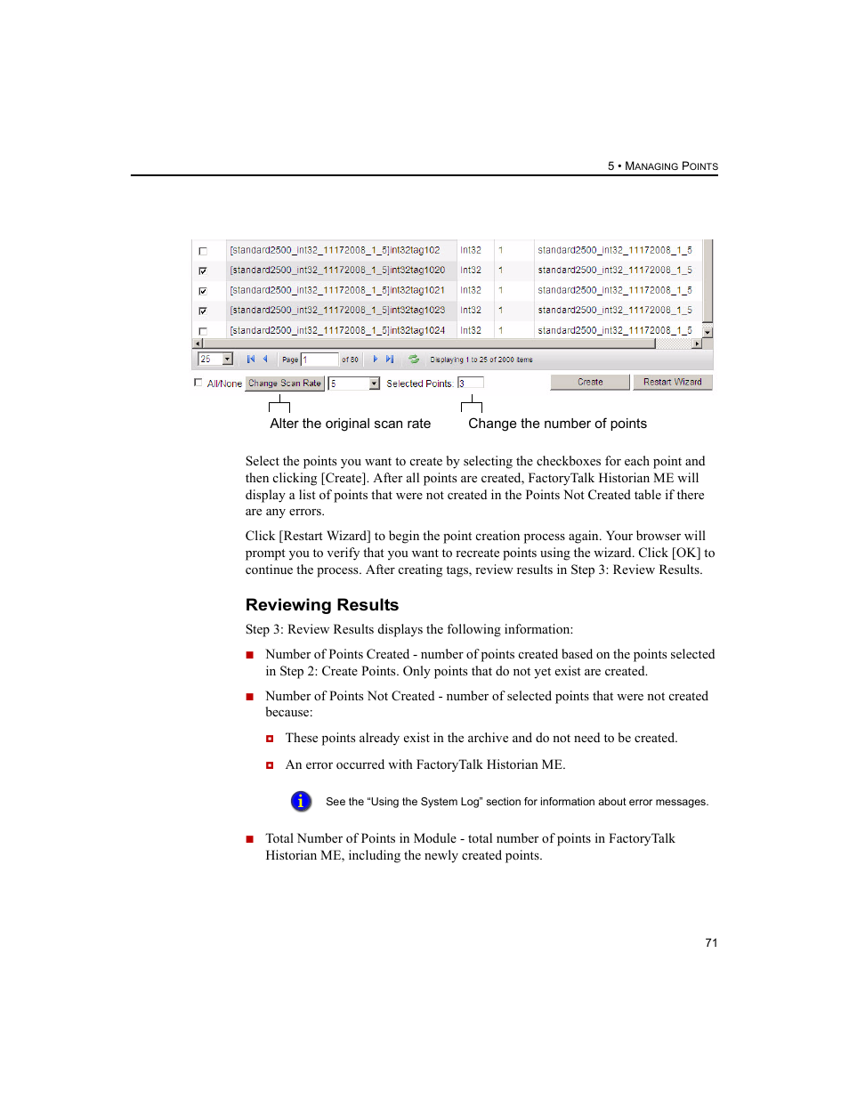 Reviewing results | Rockwell Automation 1756-HIST2G FactoryTalk Historian ME 2.2  User Manual | Page 81 / 330