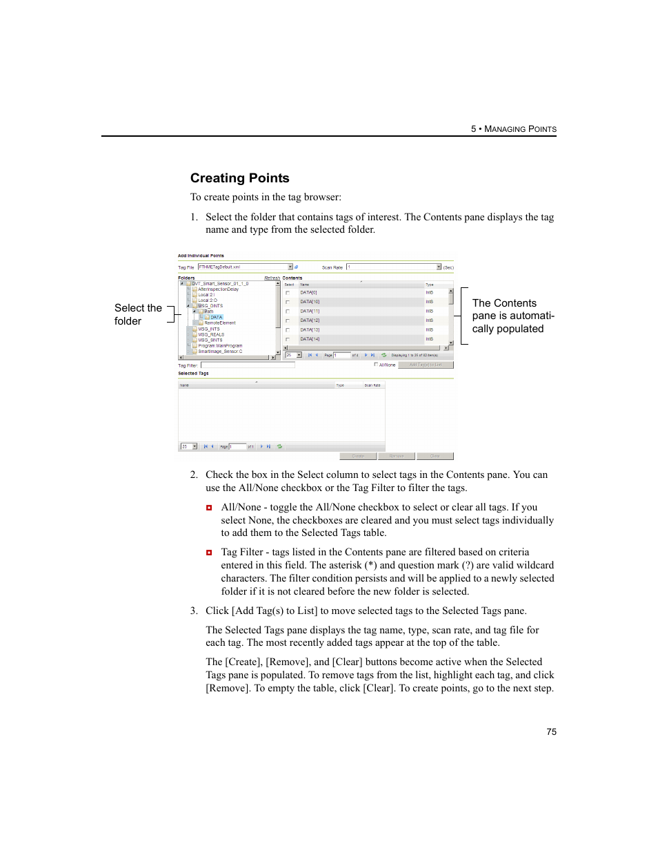 Creating points | Rockwell Automation 1756-HIST2G FactoryTalk Historian ME 2.2  User Manual | Page 85 / 330