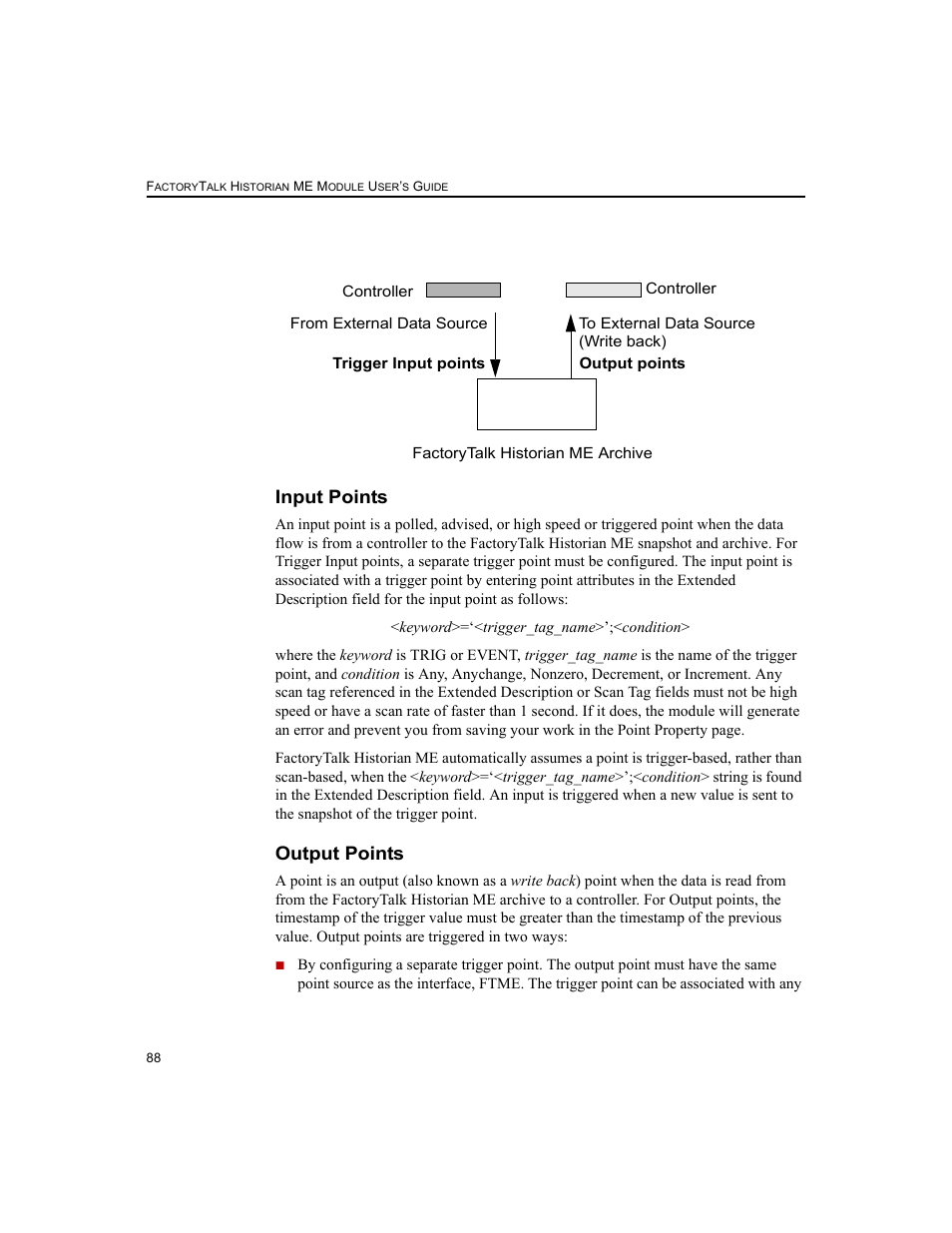 Input points, Output points, Input points output points | Rockwell Automation 1756-HIST2G FactoryTalk Historian ME 2.2  User Manual | Page 98 / 330