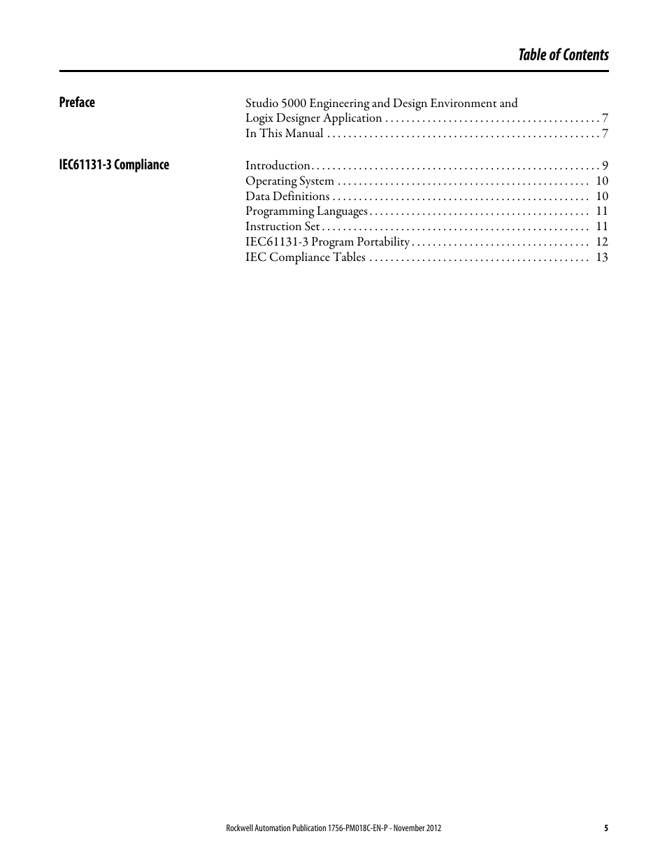 Rockwell Automation Logix5000 Controllers IEC 61131-3 Compliance Programming Manual User Manual | Page 5 / 22