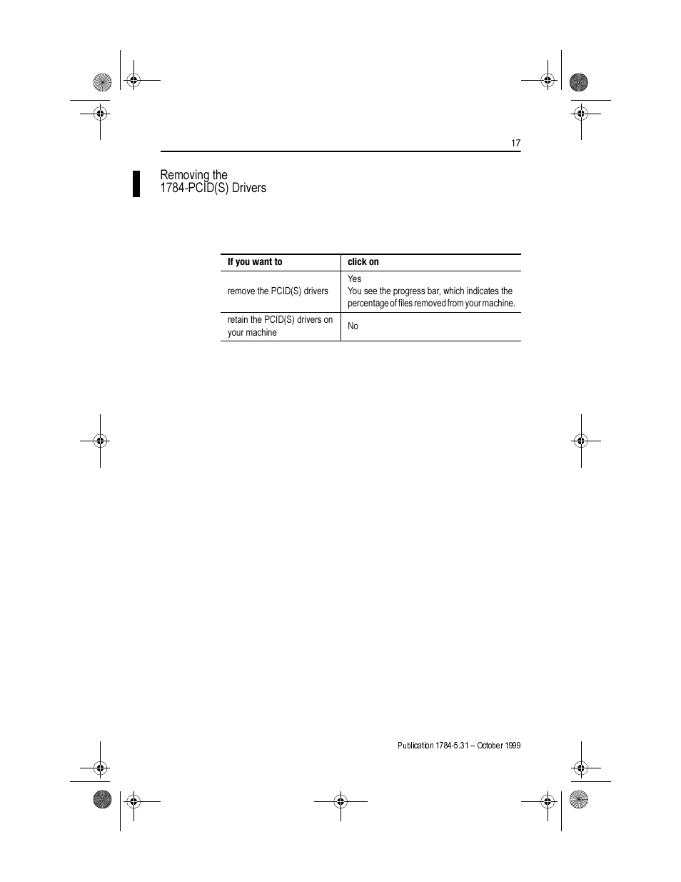 Removing the 1784-pcid(s) drivers, 5hprylqj wkh 3&,' 6 'ulyhuv | Rockwell Automation 1784-PCIDS DEVICENET PCI COMM User Manual | Page 17 / 28