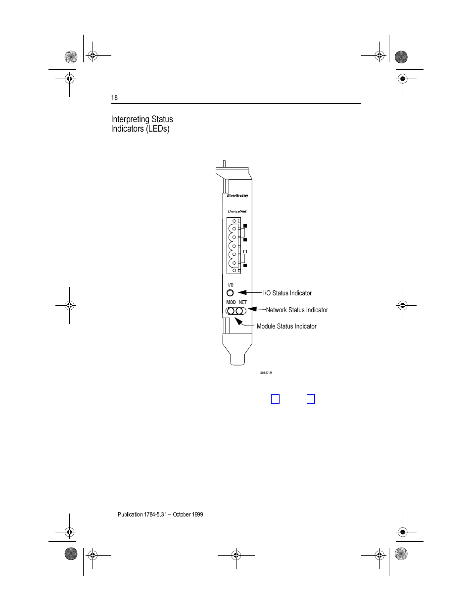 Interpreting status indicators (leds), Qwhusuhwlqj 6wdwxv ,qglfdwruv /('v | Rockwell Automation 1784-PCIDS DEVICENET PCI COMM User Manual | Page 18 / 28