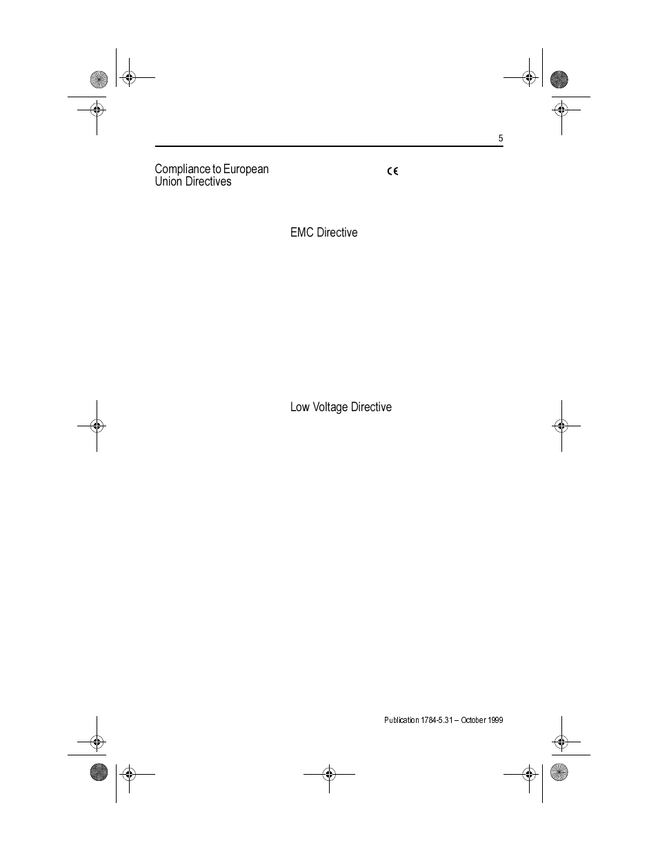 Compliance to european union directives, Emc directive, Low voltage directive | Rockwell Automation 1784-PCIDS DEVICENET PCI COMM User Manual | Page 5 / 28