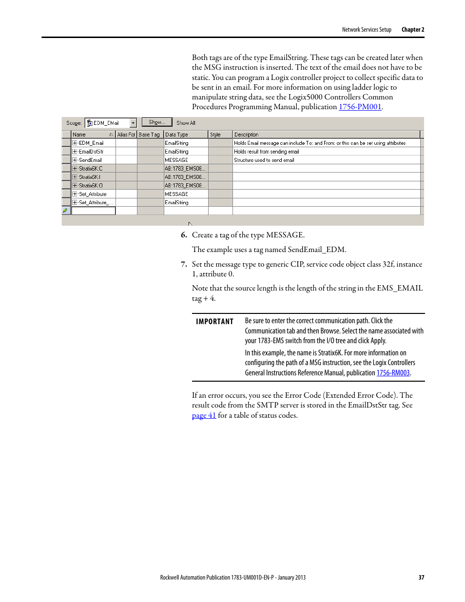 Rockwell Automation 1783-EMS08T Stratix 6000 Ethernet Managed Switch User Manual User Manual | Page 37 / 94