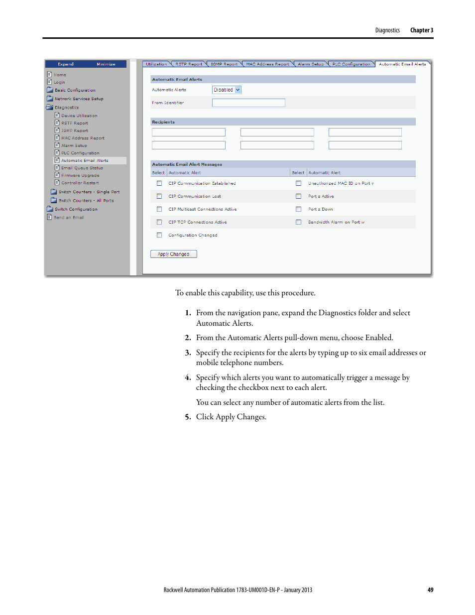 Rockwell Automation 1783-EMS08T Stratix 6000 Ethernet Managed Switch User Manual User Manual | Page 49 / 94