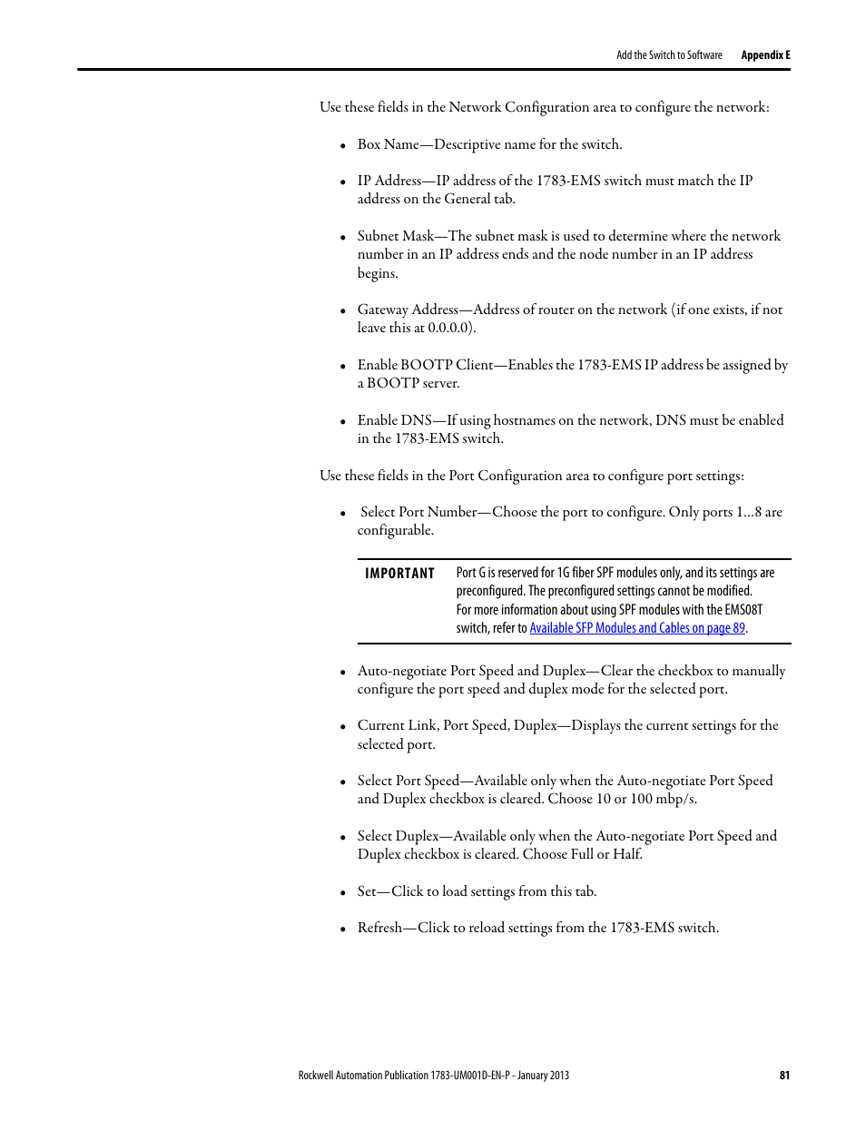 Rockwell Automation 1783-EMS08T Stratix 6000 Ethernet Managed Switch User Manual User Manual | Page 81 / 94