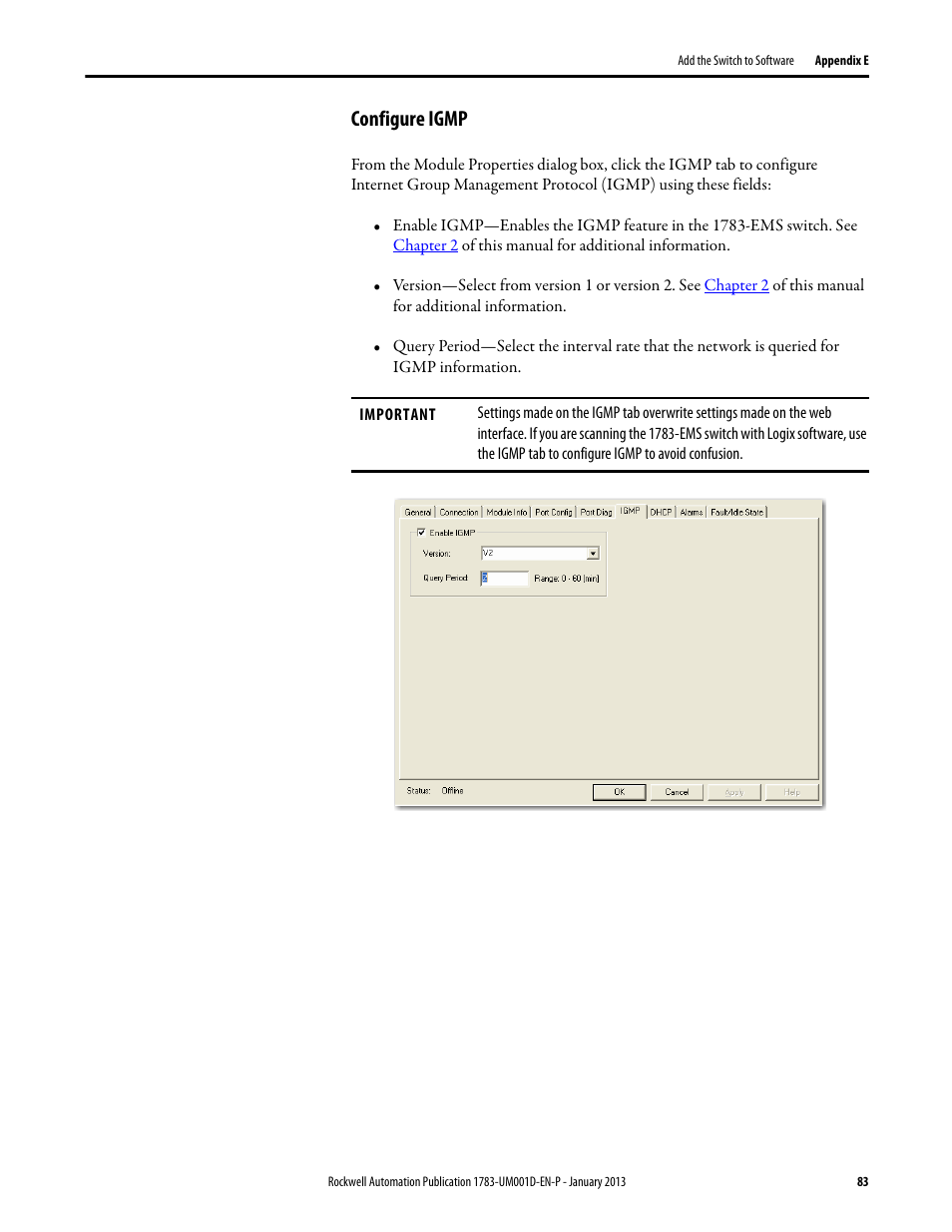 Configure igmp | Rockwell Automation 1783-EMS08T Stratix 6000 Ethernet Managed Switch User Manual User Manual | Page 83 / 94