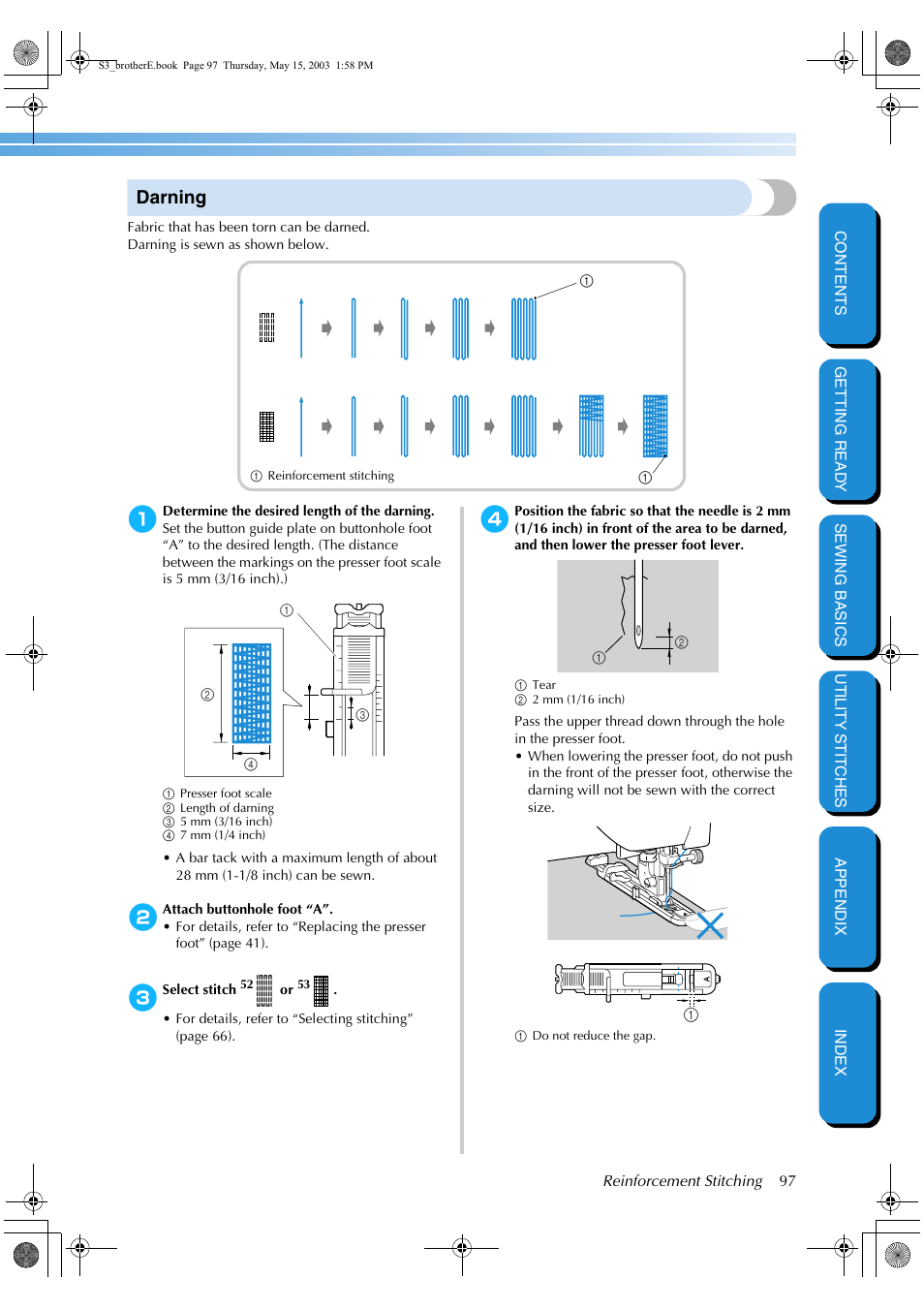 Darning | Brother CS-8150 User Manual | Page 103 / 141