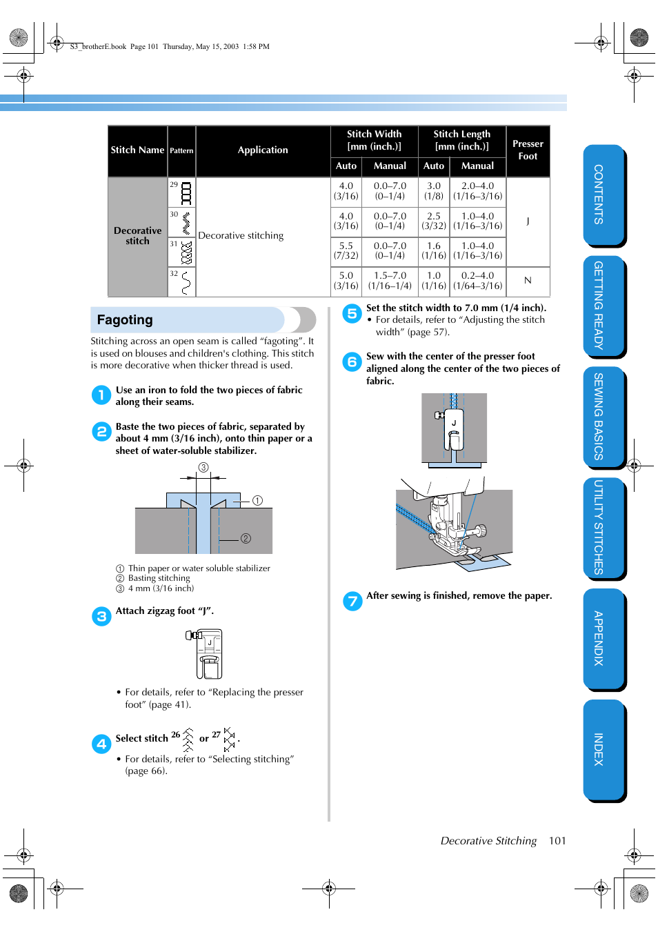 Fagoting | Brother CS-8150 User Manual | Page 107 / 141