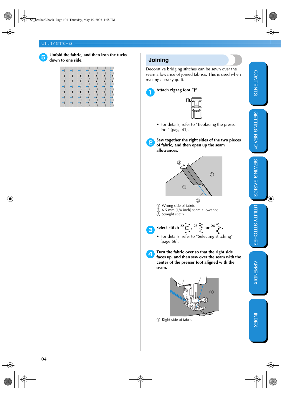 Joining | Brother CS-8150 User Manual | Page 110 / 141