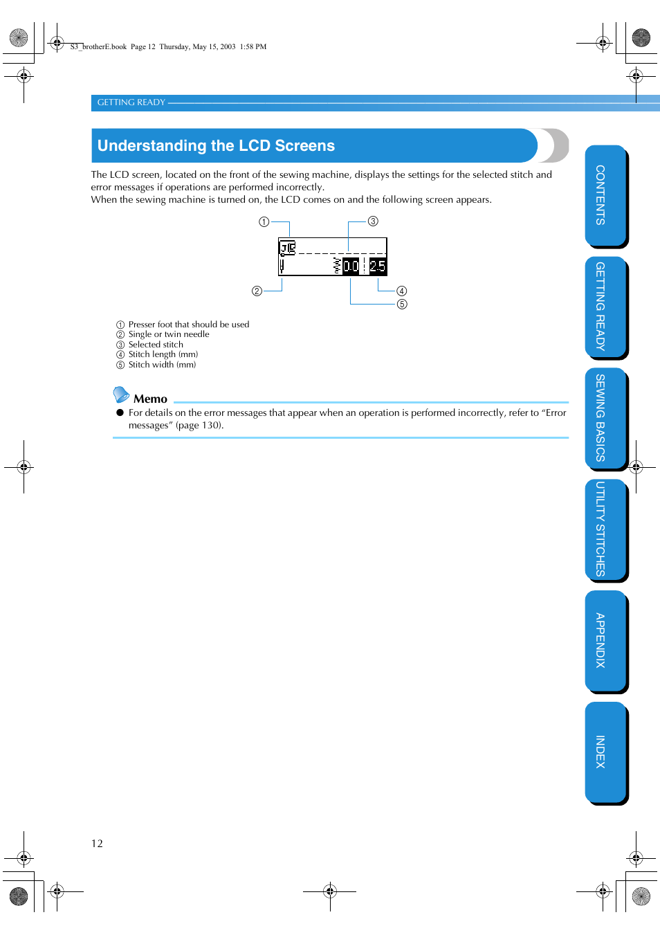 Understanding the lcd screens | Brother CS-8150 User Manual | Page 18 / 141