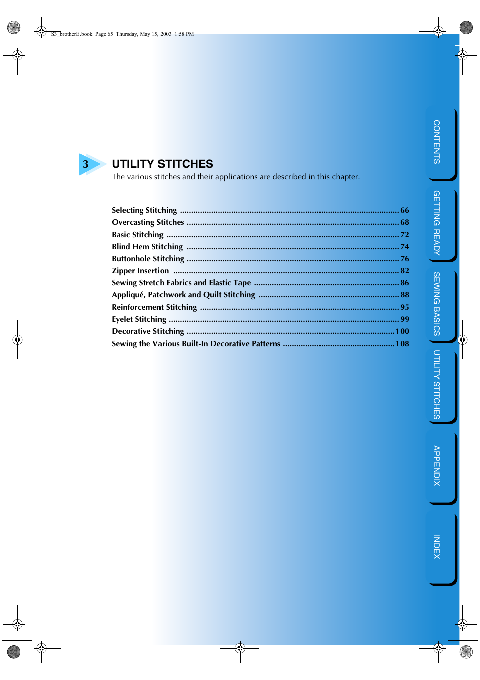 Utility stitches | Brother CS-8150 User Manual | Page 71 / 141