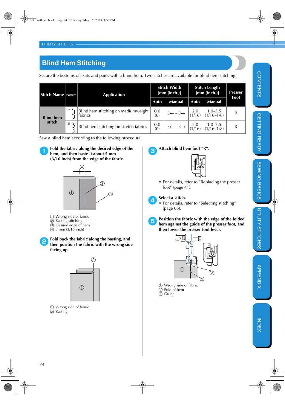 Blind hem stitching | Brother CS-8150 User Manual | Page 80 / 141