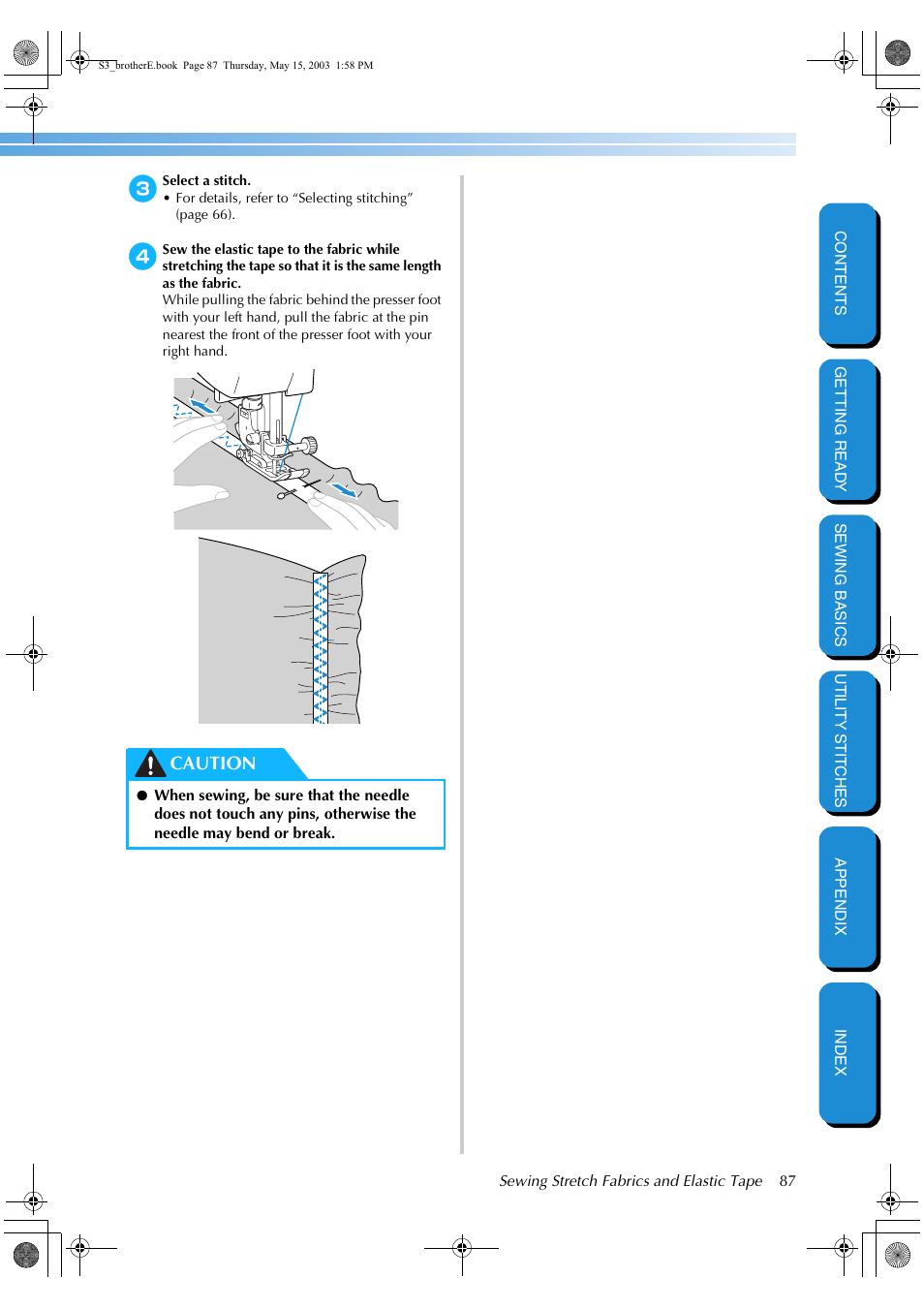 Caution | Brother CS-8150 User Manual | Page 93 / 141