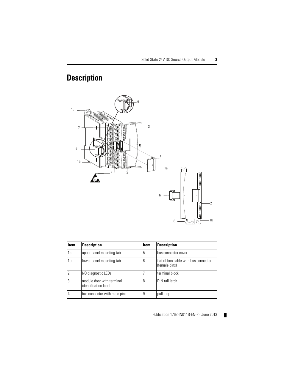 Description | Rockwell Automation 1762-OB16 Solid State 24V dc Source Output Module User Manual | Page 3 / 16
