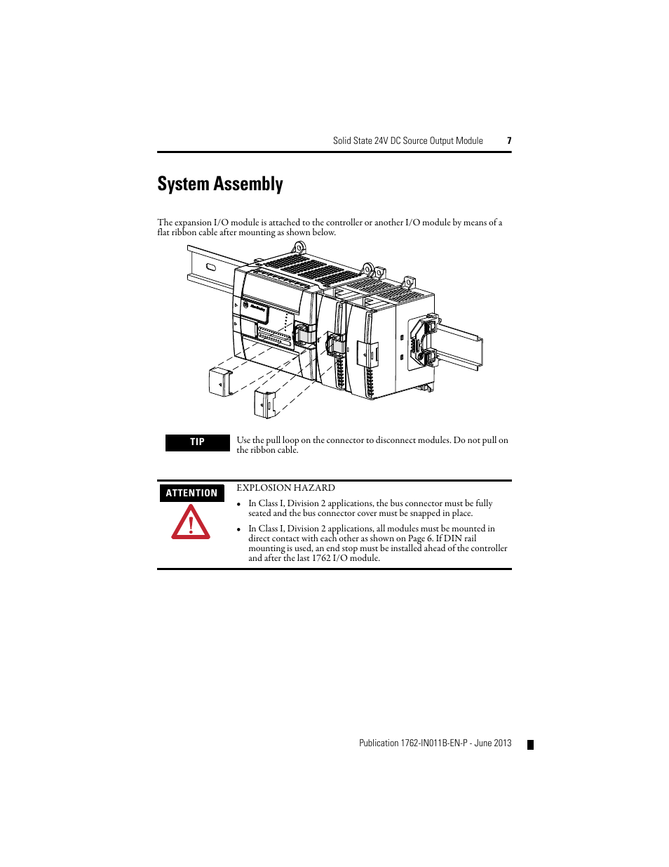 System assembly | Rockwell Automation 1762-OB16 Solid State 24V dc Source Output Module User Manual | Page 7 / 16