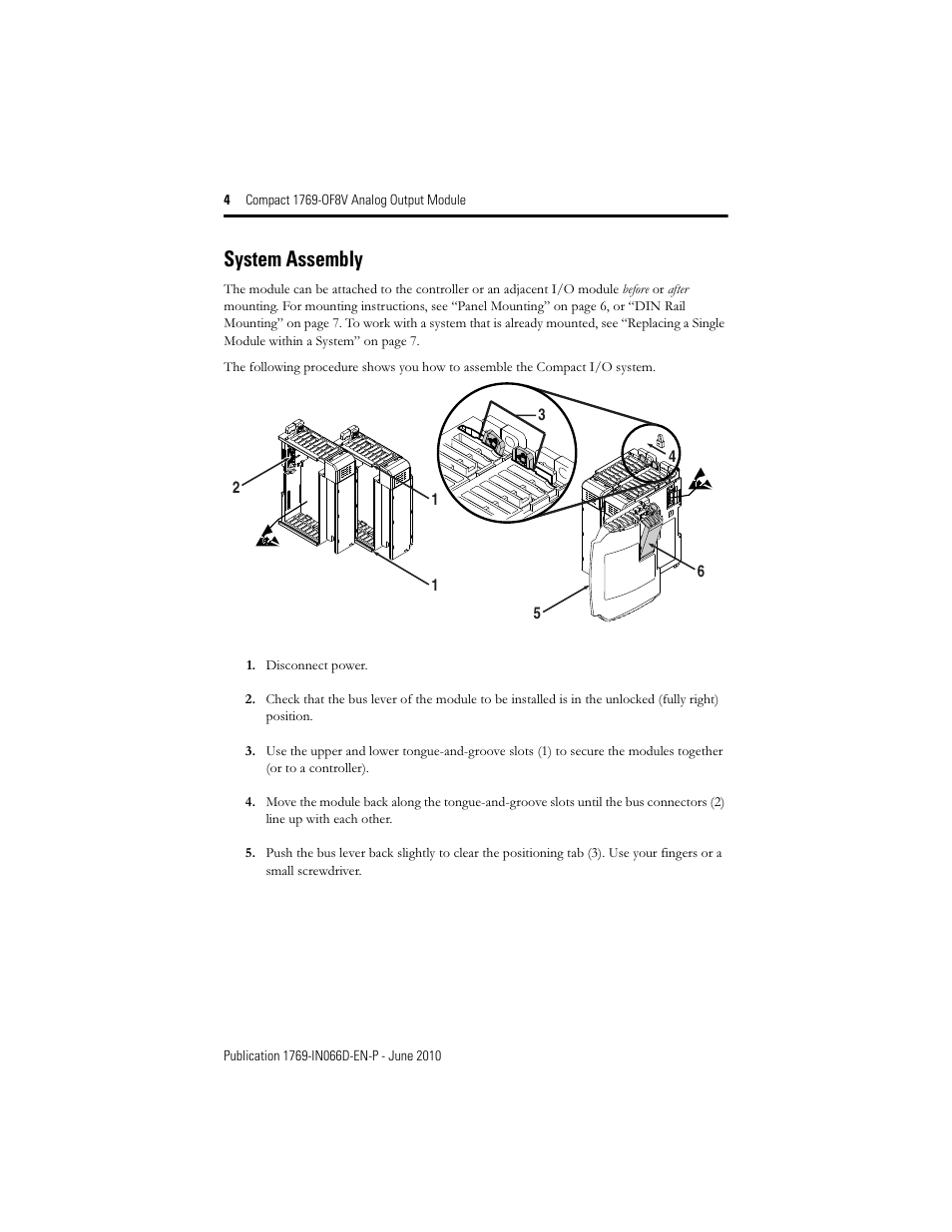 System assembly | Rockwell Automation 1769-OF8V Compact Analog Output Module User Manual | Page 4 / 32