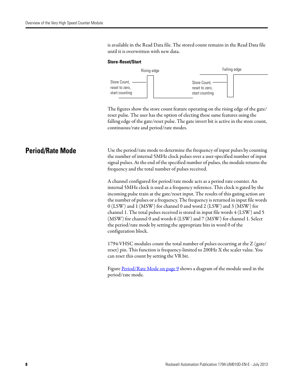 Period/rate mode | Rockwell Automation 1794-VHSC 1794 FLEX I/O Very High Speed Counter Module User Manual User Manual | Page 16 / 68