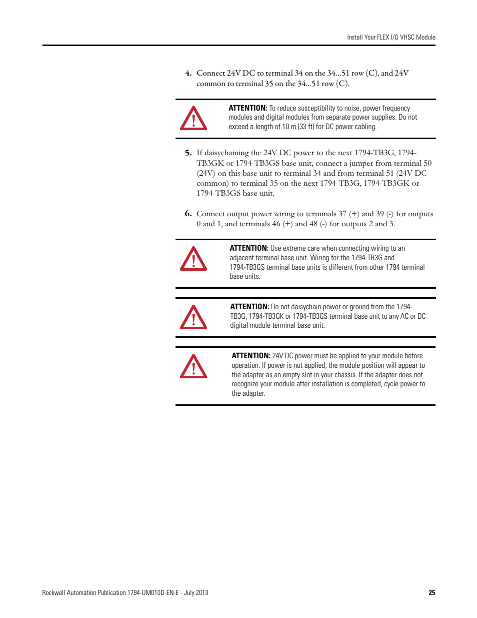Rockwell Automation 1794-VHSC 1794 FLEX I/O Very High Speed Counter Module User Manual User Manual | Page 33 / 68