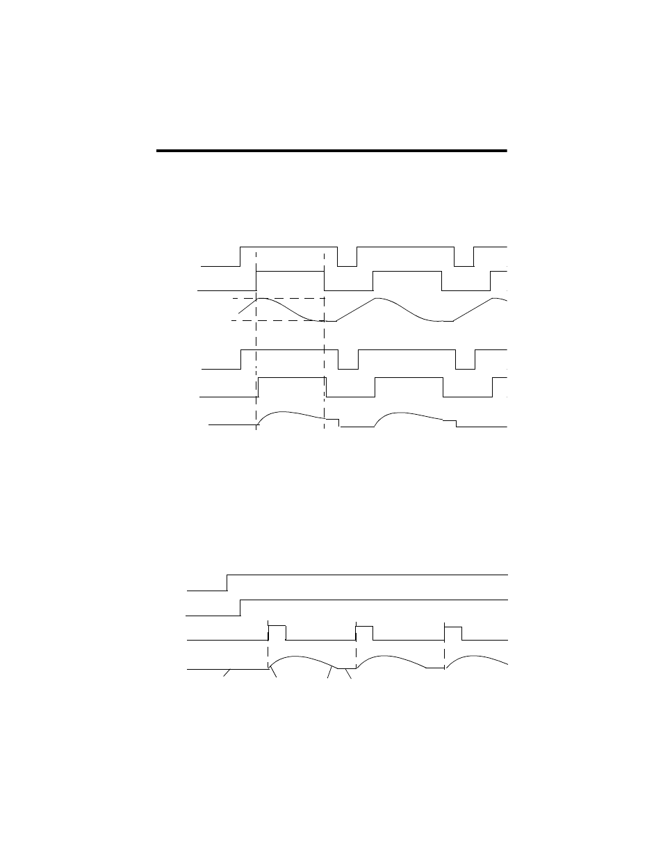 Using timing diagrams, Figure 1 example diagrams for position-based model, Figure 2 example diagrams for time-based mode | Rockwell Automation 1746-BLM Blow Molding Module Installation Instructions User Manual | Page 34 / 48