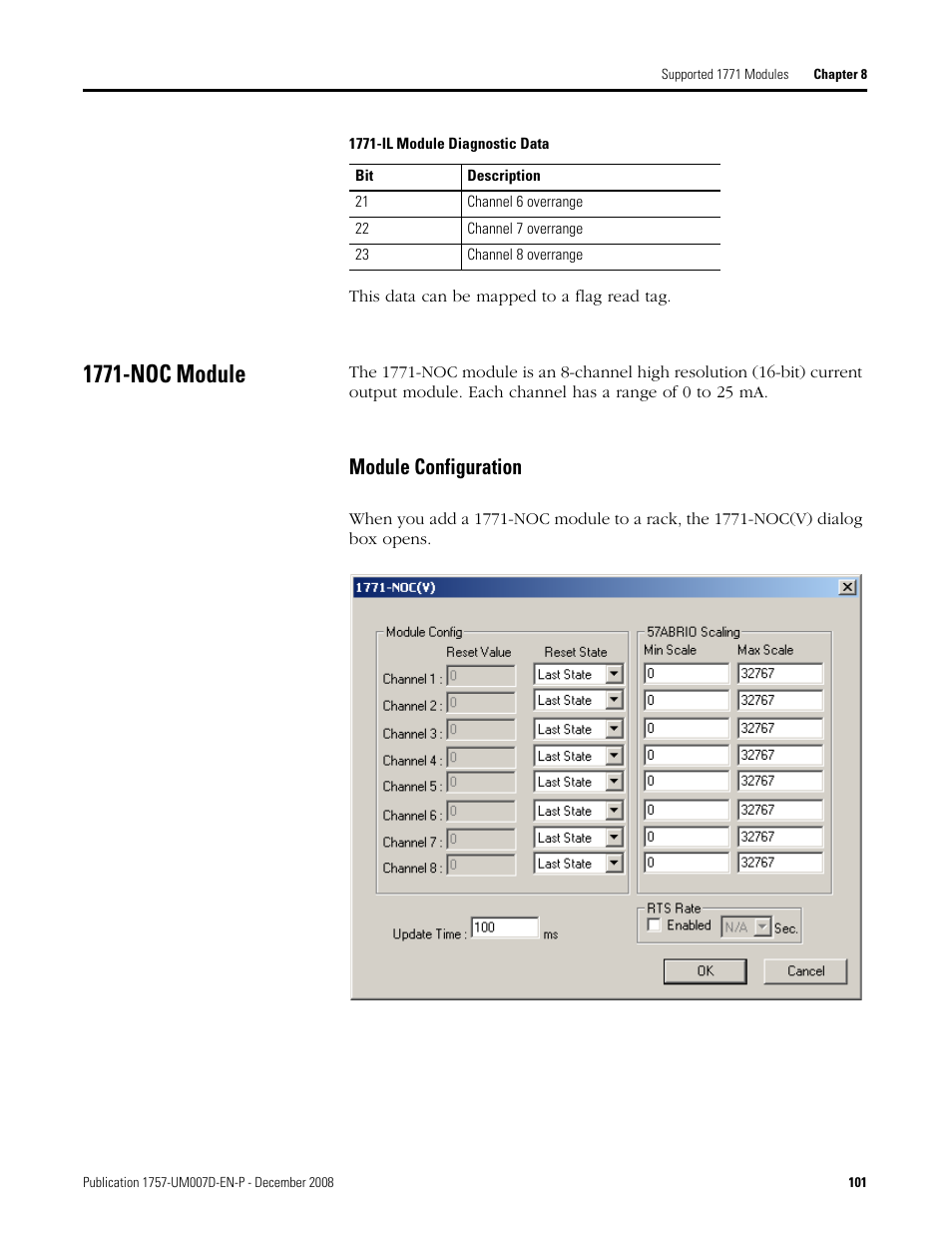 1771-noc module, Module configuration | Rockwell Automation 1757-ABRIO Process Remote I/O (RIO) Communication Interface Module User Manual | Page 103 / 160