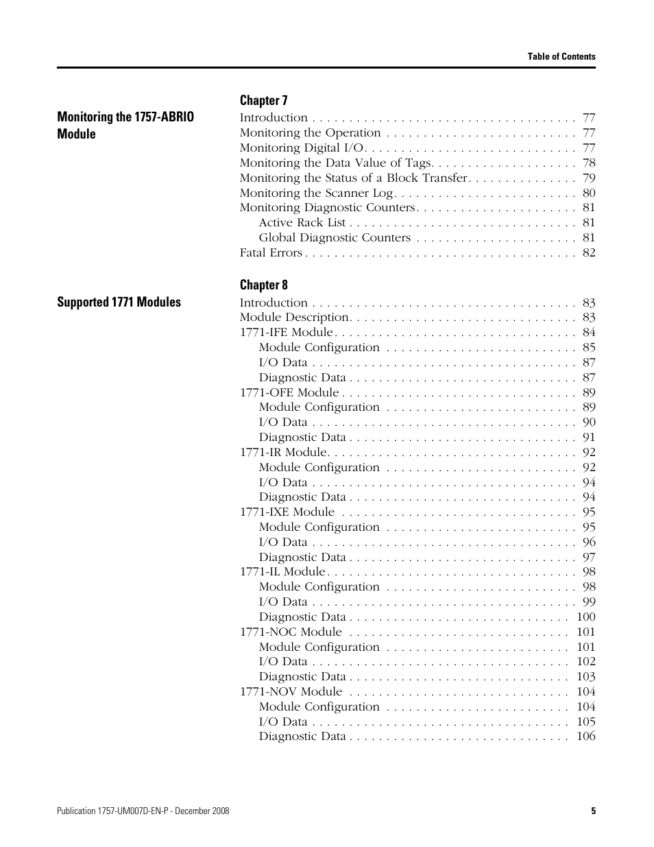 Rockwell Automation 1757-ABRIO Process Remote I/O (RIO) Communication Interface Module User Manual | Page 5 / 160