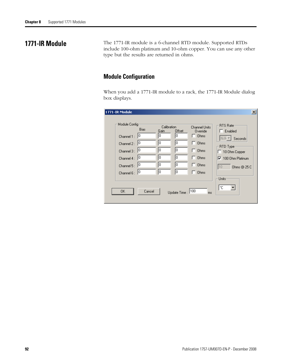 1771-ir module, Module configuration | Rockwell Automation 1757-ABRIO Process Remote I/O (RIO) Communication Interface Module User Manual | Page 94 / 160