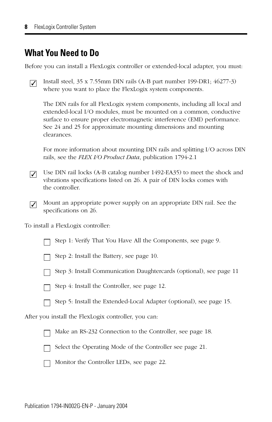 What you need to do | Rockwell Automation 1794-FLA FlexLogix Controller Installation Instructions User Manual | Page 8 / 28