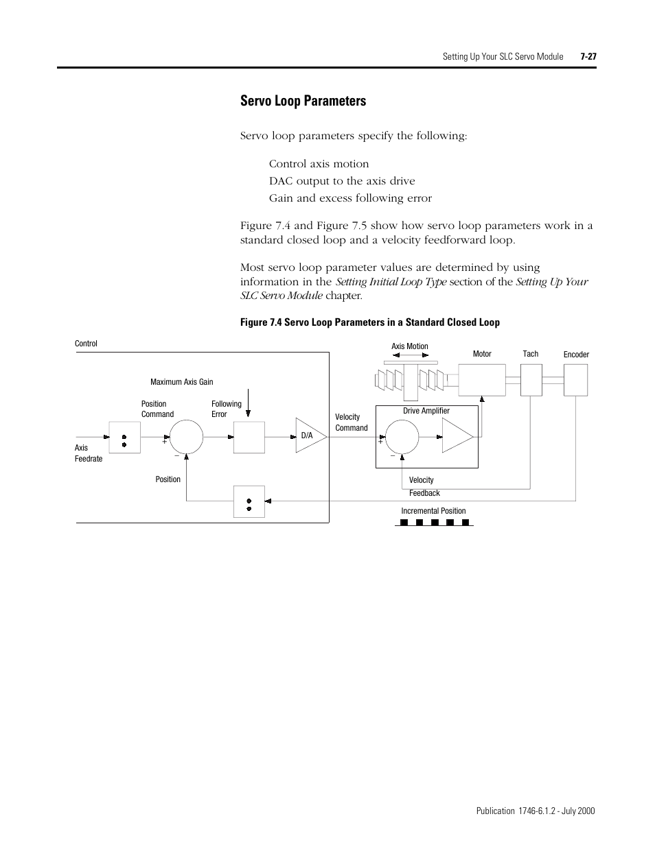 Servo loop parameters | Rockwell Automation 1746-HSRV SLC Servo Control Module User Manual User Manual | Page 106 / 224