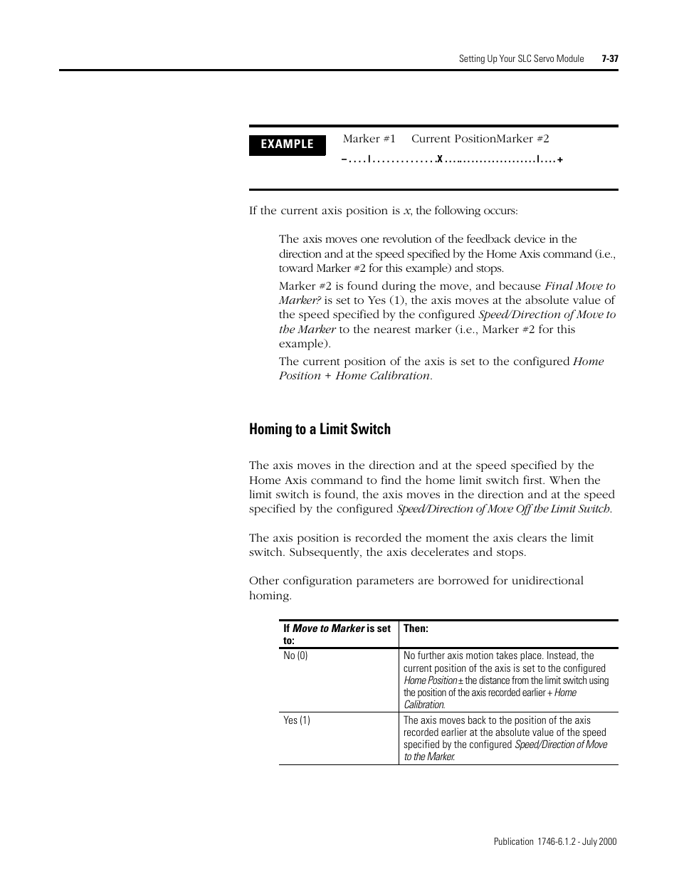 Homing to a limit switch | Rockwell Automation 1746-HSRV SLC Servo Control Module User Manual User Manual | Page 116 / 224