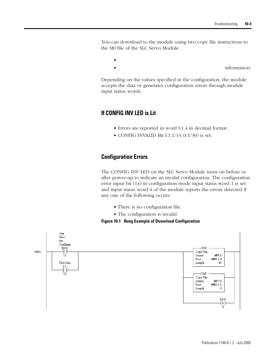 If config inv led is lit, Configuration errors | Rockwell Automation 1746-HSRV SLC Servo Control Module User Manual User Manual | Page 162 / 224