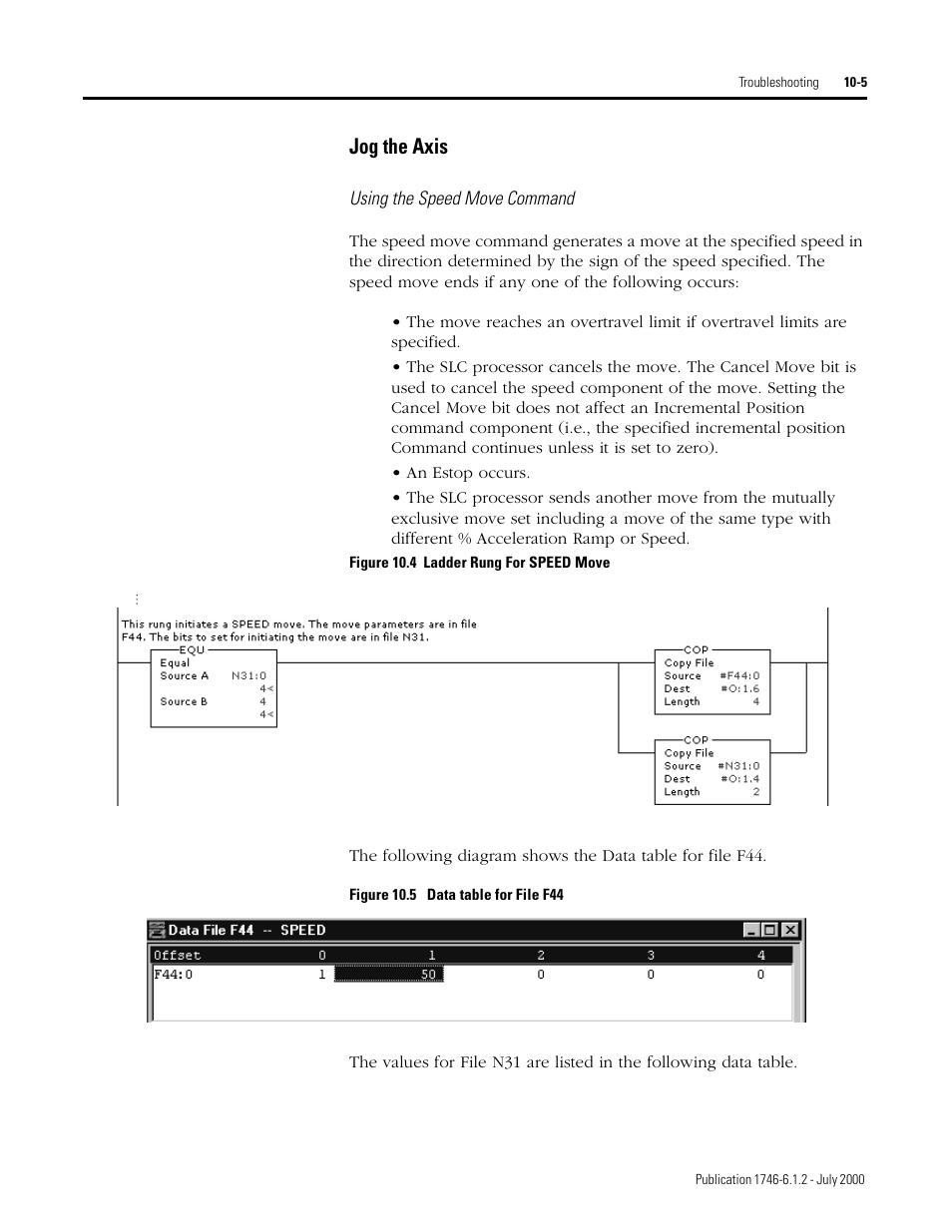 Jog the axis | Rockwell Automation 1746-HSRV SLC Servo Control Module User Manual User Manual | Page 164 / 224