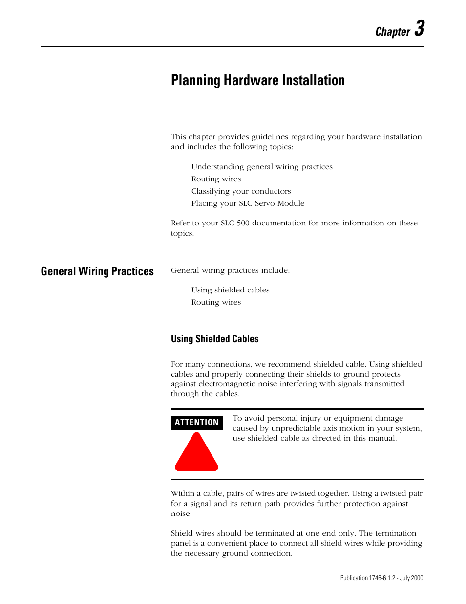 Planning hardware installation, Chapter | Rockwell Automation 1746-HSRV SLC Servo Control Module User Manual User Manual | Page 32 / 224