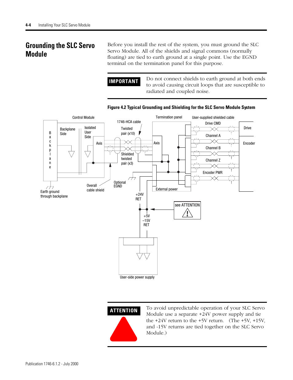 Grounding the slc servo module | Rockwell Automation 1746-HSRV SLC Servo Control Module User Manual User Manual | Page 39 / 224
