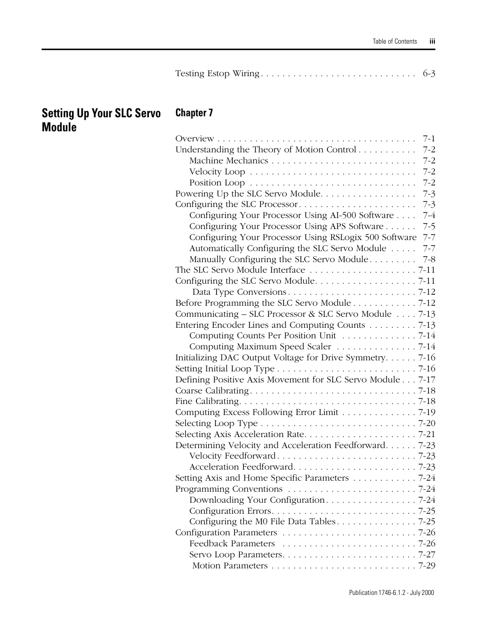 Setting up your slc servo module | Rockwell Automation 1746-HSRV SLC Servo Control Module User Manual User Manual | Page 6 / 224