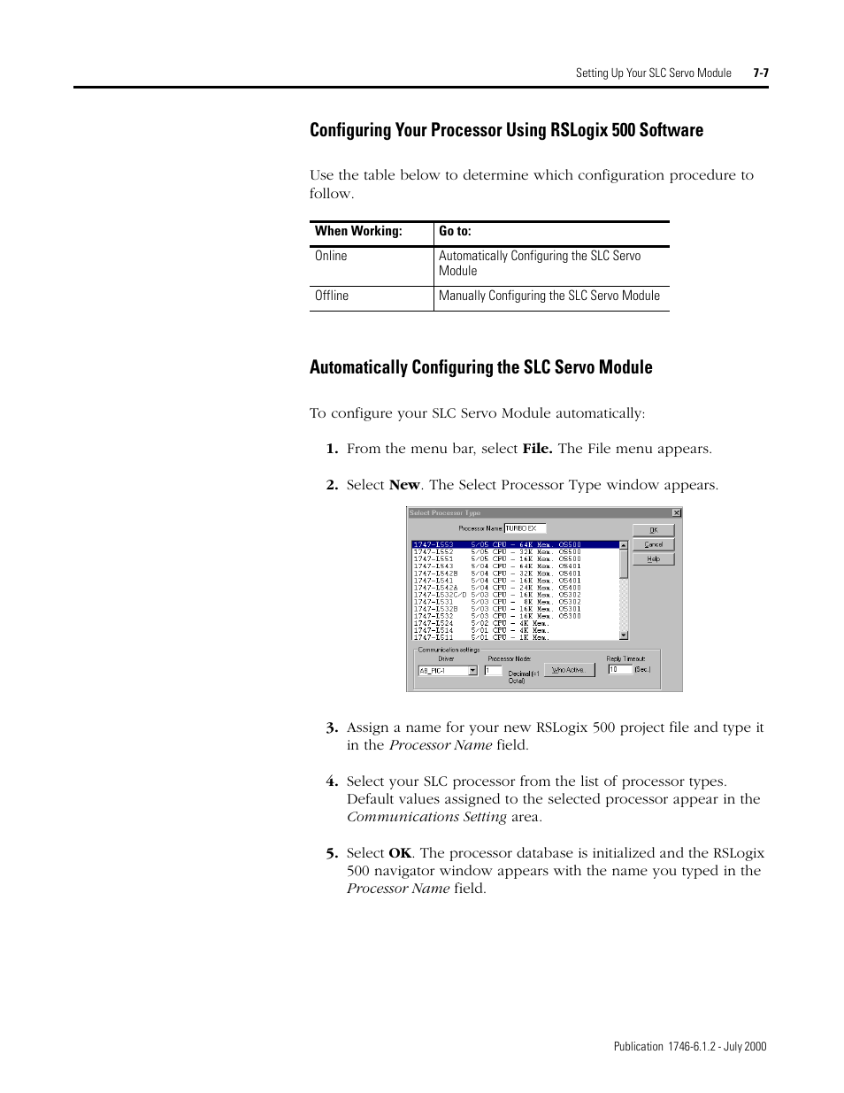 Automatically configuring the slc servo module | Rockwell Automation 1746-HSRV SLC Servo Control Module User Manual User Manual | Page 86 / 224