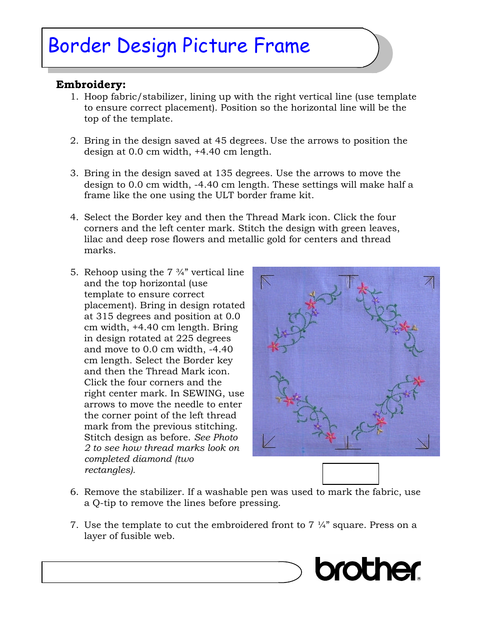 Border design picture frame, Photo 2 | Brother Innov-IS 4000D User Manual | Page 2 / 8