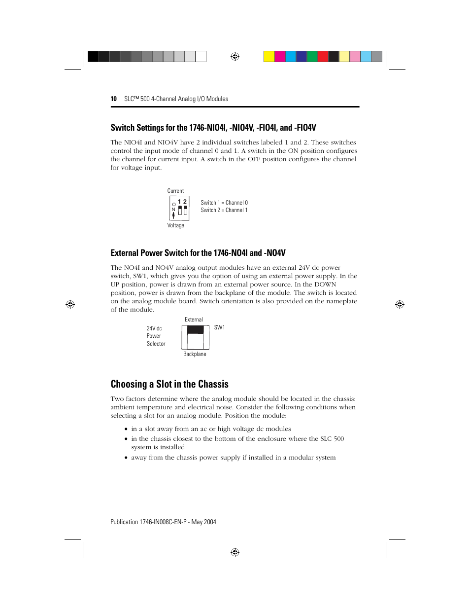 Choosing a slot in the chassis | Rockwell Automation 1746-XXXX SLC 500 4-Channel Analog I/O Modules Installation Instructions User Manual | Page 10 / 28