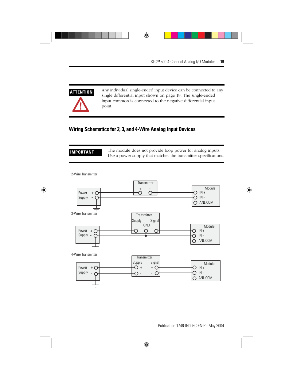 Rockwell Automation 1746-XXXX SLC 500 4-Channel Analog I/O Modules Installation Instructions User Manual | Page 19 / 28