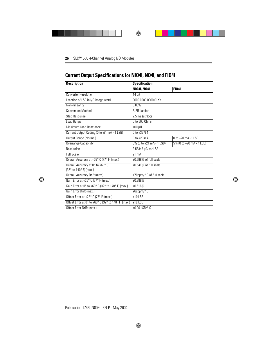 Rockwell Automation 1746-XXXX SLC 500 4-Channel Analog I/O Modules Installation Instructions User Manual | Page 26 / 28