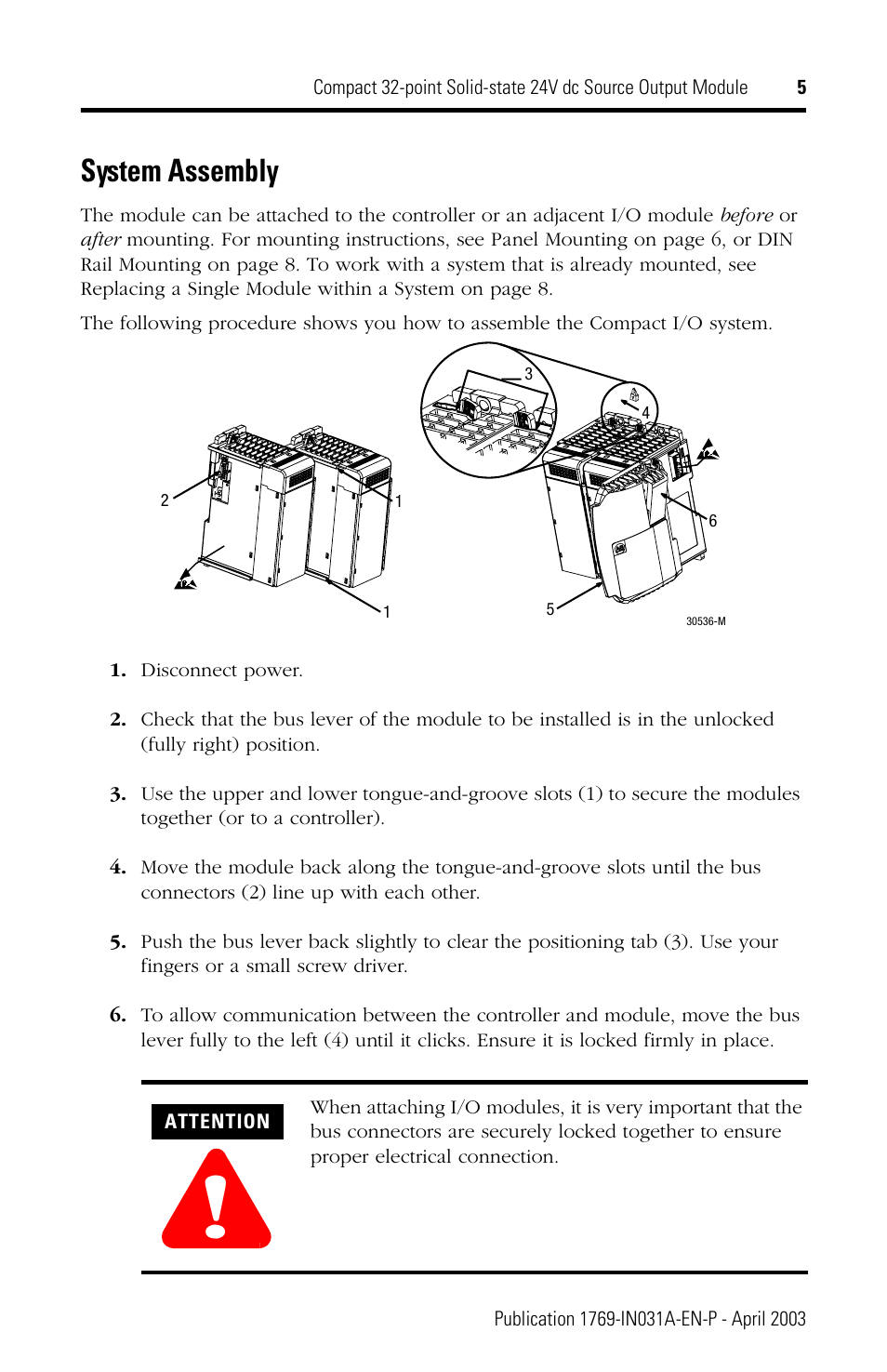 System assembly | Rockwell Automation 1769-OB32 Installation Instructions User Manual | Page 5 / 24